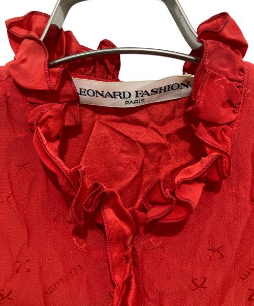 LEONARD FASHION（レオナールファッション）LEONARD FASHION (レオナールファッション) シルクワンピース レッド サイズ:不明の古着・服飾アイテム