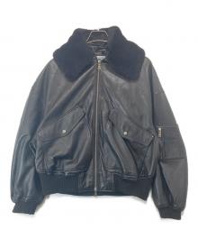 MAISON SPECIAL（メゾンスペシャル）の古着「Sheep Leather Mouton G-1 Flight Jacket シープレザームートンプライムオーバーG-1フライトジャケット」｜ブラック