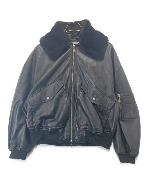 MAISON SPECIAL（メゾンスペシャル）MAISON SPECIAL (メゾンスペシャル) Sheep Leather Mouton G-1 Flight Jacket シープレザームートンプライムオーバーG-1フライトジャケット ブラック サイズ:00の古着・服飾アイテム
