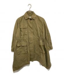 VALENTINO（ヴァレンティノ）の古着「ミリタリーライクコットンオーバーサイズハ0000029217ーフコート 」｜カーキ