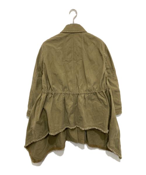 VALENTINO（ヴァレンティノ）VALENTINO (ヴァレンティノ) ミリタリーライクコットンオーバーサイズハ0000029217ーフコート  カーキ サイズ:38の古着・服飾アイテム