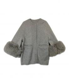 sheller（シェリエ）の古着「2wayスリーブファーショートコート」｜グレー