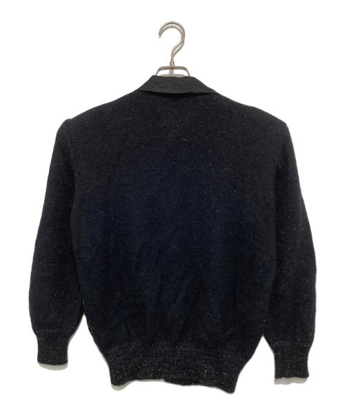 Christian Dior（クリスチャン ディオール）Christian Dior (クリスチャン ディオール) ラメ レース フラワーモチーフ ニットジャケット ブラック サイズ:Mの古着・服飾アイテム