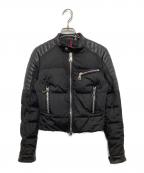 MONCLERモンクレール）の古着「レザー切替 ライダース ダウンジャケット B20934587985 54155」｜ブラック