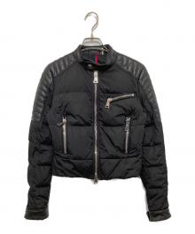 MONCLER（モンクレール）の古着「レザー切替 ライダース ダウンジャケット B20934587985 54155」｜ブラック