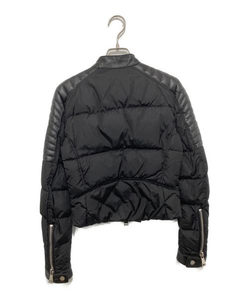 MONCLER（モンクレール）MONCLER (モンクレール) レザー切替 ライダース ダウンジャケット B20934587985 54155 ブラック サイズ:00の古着・服飾アイテム
