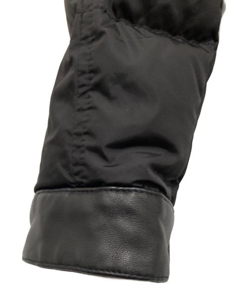 MONCLER（モンクレール）MONCLER (モンクレール) レザー切替 ライダース ダウンジャケット B20934587985 54155 ブラック サイズ:00の古着・服飾アイテム