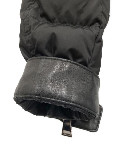 MONCLER（モンクレール）MONCLER (モンクレール) レザー切替 ライダース ダウンジャケット B20934587985 54155 ブラック サイズ:00の古着・服飾アイテム