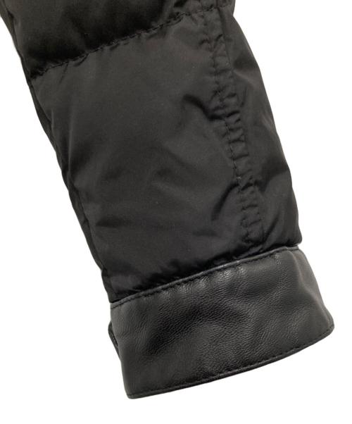 MONCLER（モンクレール）MONCLER (モンクレール) レザー切替 ライダース ダウンジャケット B20934587985 54155 ブラック サイズ:00の古着・服飾アイテム