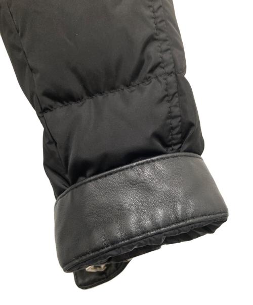 MONCLER（モンクレール）MONCLER (モンクレール) レザー切替 ライダース ダウンジャケット B20934587985 54155 ブラック サイズ:00の古着・服飾アイテム