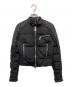 MONCLER（モンクレール）の古着「レザー切替 ライダース ダウンジャケット B20934587985 54155」｜ブラック