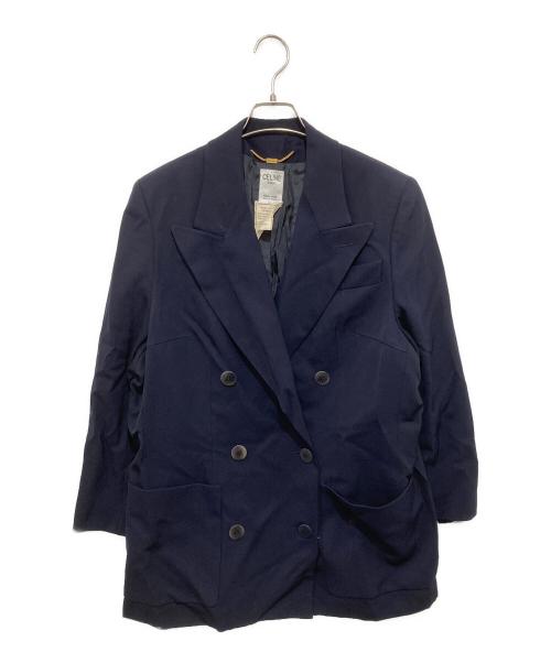 CELINE（セリーヌ）CELINE (セリーヌ) ダブルジャケット ネイビー サイズ:42の古着・服飾アイテム