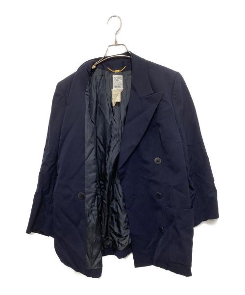 CELINE（セリーヌ）CELINE (セリーヌ) ダブルジャケット ネイビー サイズ:42の古着・服飾アイテム