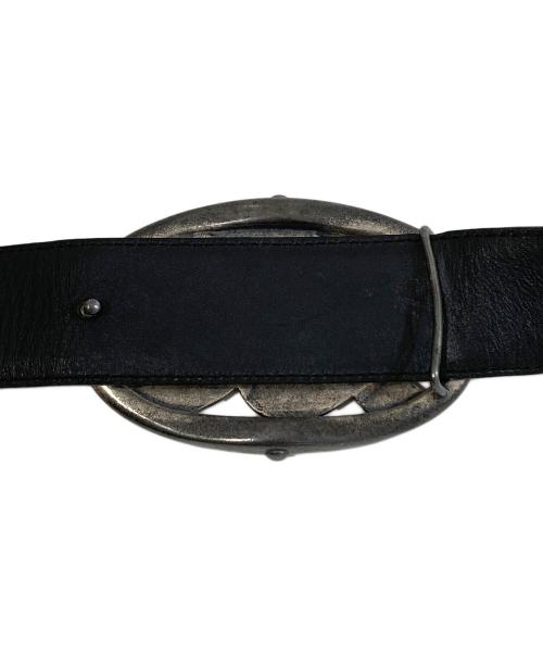 Yves Saint Laurent（イヴサンローラン）Yves Saint Laurent (イヴサンローラン) YSLバックルレザーベルト レザーロゴベルト 118164 トムフォード期 ブラックの古着・服飾アイテム