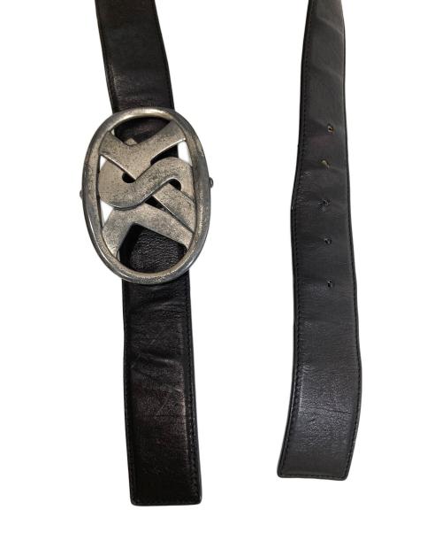 Yves Saint Laurent（イヴサンローラン）Yves Saint Laurent (イヴサンローラン) YSLバックルレザーベルト レザーロゴベルト 118164 トムフォード期 ブラックの古着・服飾アイテム