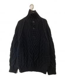 DOLCE & GABBANA（ドルチェ＆ガッバーナ）の古着「ハイネックケーブルニット」｜ブラック