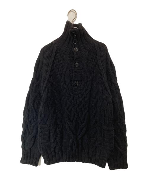 DOLCE & GABBANA（ドルチェ＆ガッバーナ）DOLCE & GABBANA (ドルチェ＆ガッバーナ) ハイネックケーブルニット ブラック サイズ:50の古着・服飾アイテム