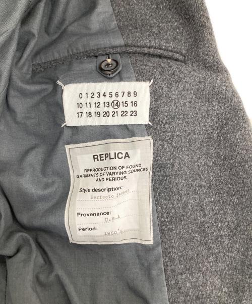 Maison Margiela（メゾンマルジェラ）Maison Margiela (メゾンマルジェラ) 切替ライダースジャケット  グレー サイズ:48の古着・服飾アイテム