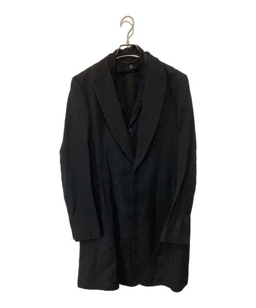 JULIUS（ユリウス）JULIUS (ユリウス) ウールリネンレイヤードコート ブラック サイズ:2の古着・服飾アイテム