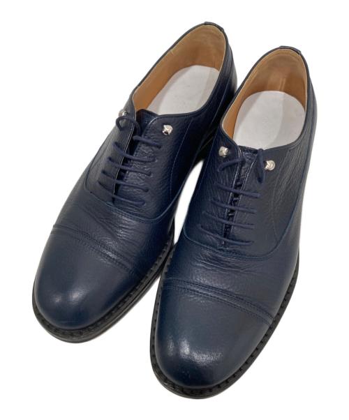 Maison Margiela（メゾンマルジェラ）Maison Margiela (メゾンマルジェラ) シボ革レザーシューズ ネイビー サイズ:43の古着・服飾アイテム