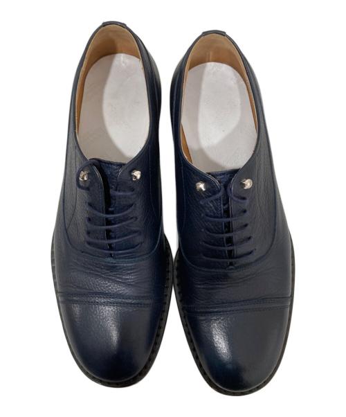 Maison Margiela（メゾンマルジェラ）Maison Margiela (メゾンマルジェラ) シボ革レザーシューズ ネイビー サイズ:43の古着・服飾アイテム