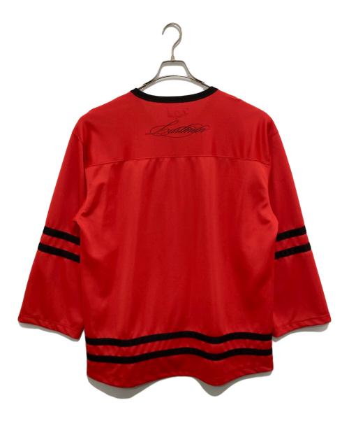 LASTMAN（ラストマン）LASTMAN (ラストマン) JERSEY GAME SHIRTS ジャージー ゲーム シャツ 261LM-CT03 レッド サイズ:Lの古着・服飾アイテム