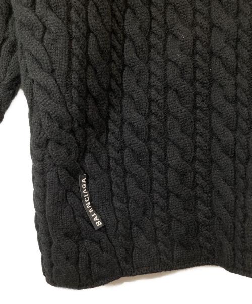 BALENCIAGA（バレンシアガ）BALENCIAGA (バレンシアガ) WOVEN SWEATER ウーヴン セーター ケーブルニット DK27 583189 T1534 ブラック サイズ:XSの古着・服飾アイテム