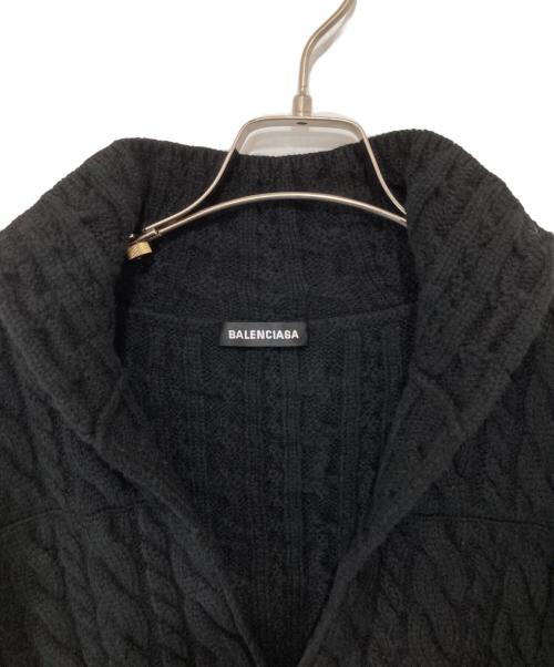 BALENCIAGA（バレンシアガ）BALENCIAGA (バレンシアガ) WOVEN SWEATER ウーヴン セーター ケーブルニット DK27 583189 T1534 ブラック サイズ:XSの古着・服飾アイテム