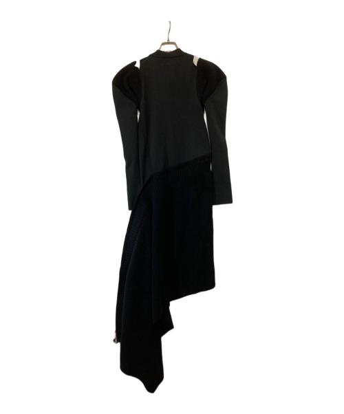 sacai（サカイ）sacai (サカイ) 23AW アシメトリー ニットワンピース 変形ニットワンピース 23-06847 ブラック サイズ:1の古着・服飾アイテム