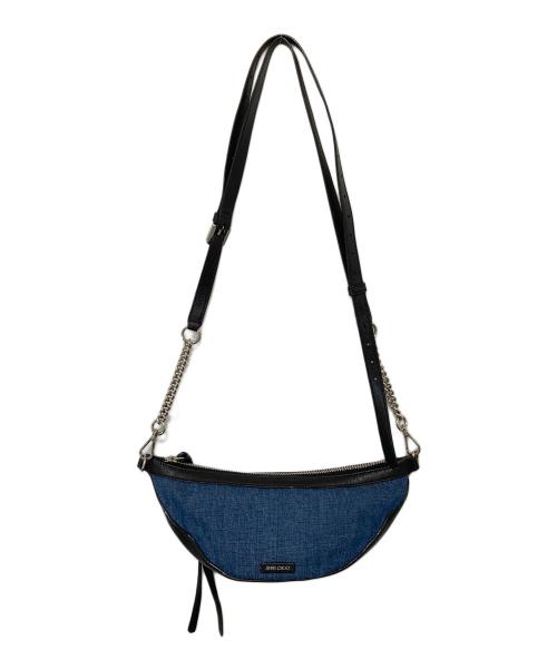 JIMMY CHOO（ジミーチュウ）JIMMY CHOO (ジミーチュウ) スタースタッズデニムショルダーバッグ ネイビーの古着・服飾アイテム
