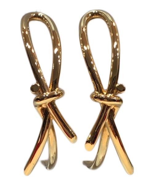 Salvatore Ferragamo（サルヴァトーレ フェラガモ）Salvatore Ferragamo (サルヴァトーレ フェラガモ) リボンフープピアス 760950 791134 ゴールドの古着・服飾アイテム