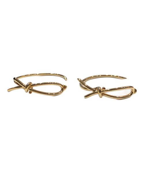 Salvatore Ferragamo（サルヴァトーレ フェラガモ）Salvatore Ferragamo (サルヴァトーレ フェラガモ) リボンフープピアス 760950 791134 ゴールドの古着・服飾アイテム
