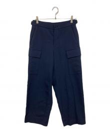 ATON（エイトン）の古着「BACK SATIN FIELD CARGO PANTS バック サテン フィールド カーゴ パンツ PRAGIW0703」｜ネイビー