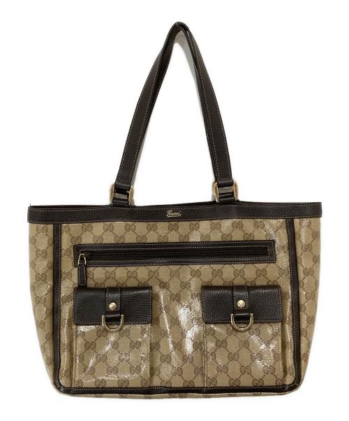 GUCCI（グッチ）GUCCI (グッチ) アビーライン GGクリスタルトートバック 268639 ブラウンの古着・服飾アイテム