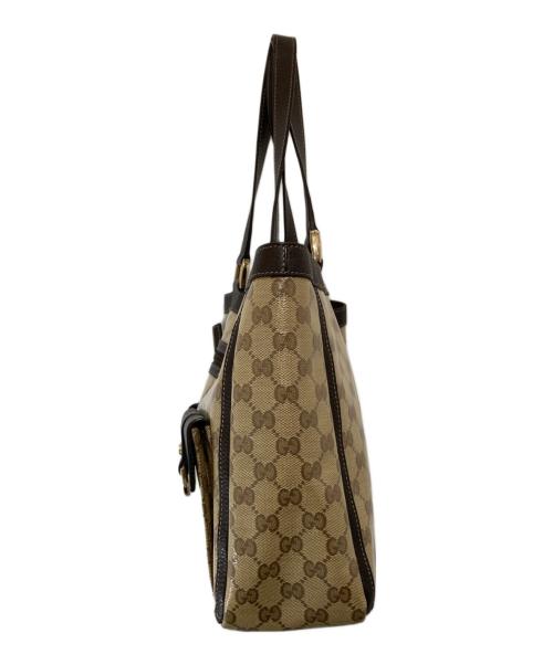 GUCCI（グッチ）GUCCI (グッチ) アビーライン GGクリスタルトートバック 268639 ブラウンの古着・服飾アイテム