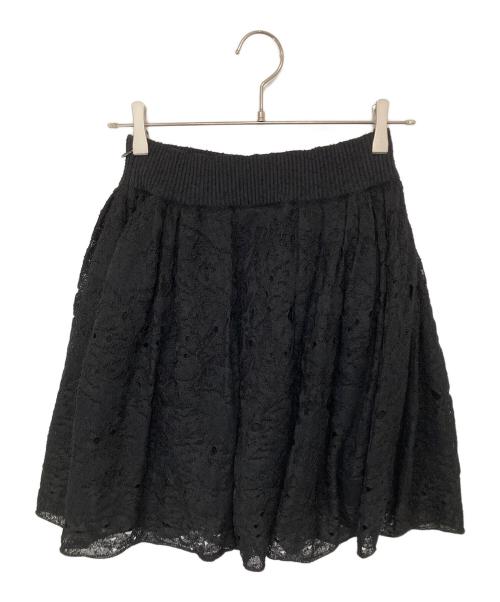 CHANEL（シャネル）CHANEL (シャネル) ココマークボタン レースニットスカート P45363K04769 ブラック サイズ:44の古着・服飾アイテム