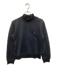 LOUIS VUITTON（ルイ ヴィトン）の古着「Silk Blend Shoulder Zip Sweatshirt シルク ブレンド ショルダー ジップ スウェットシャツ RW052W WHJR02CN1」｜ブラック