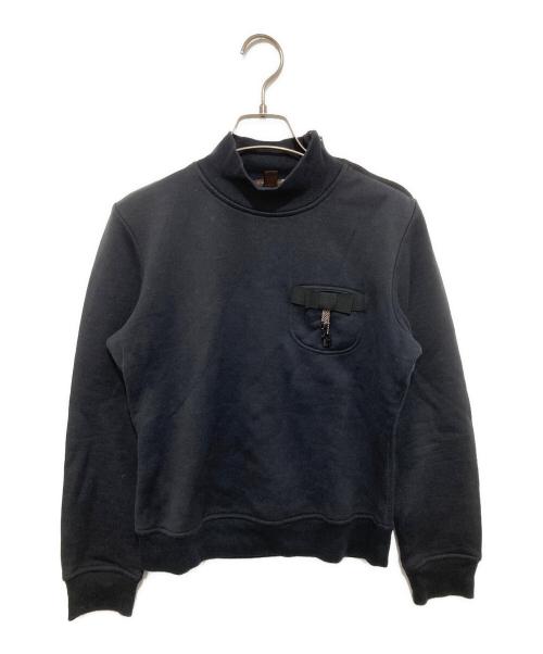 LOUIS VUITTON（ルイ ヴィトン）LOUIS VUITTON (ルイ ヴィトン) Silk Blend Shoulder Zip Sweatshirt シルク ブレンド ショルダー ジップ スウェットシャツ RW052W WHJR02CN1 ブラック サイズ:Sの古着・服飾アイテム
