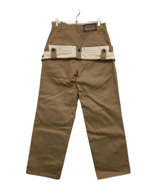 ANDERSSON BELL（アンダーソンベル）ANDERSSON BELL (アンダーソンベル) DOUBLE WAISTBAND WIDE-LEG TROUSERS ダブル ウェストバンド ワイドレッグ トラウザーズ A26SSPAM873 ベージュ サイズ:28の古着・服飾アイテム