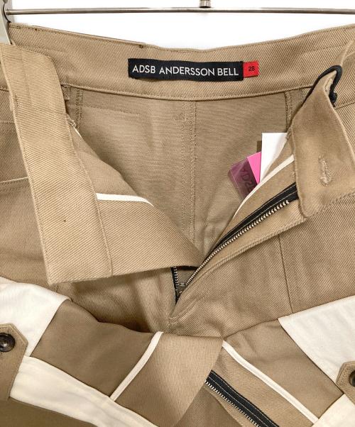 ANDERSSON BELL（アンダーソンベル）ANDERSSON BELL (アンダーソンベル) DOUBLE WAISTBAND WIDE-LEG TROUSERS ダブル ウェストバンド ワイドレッグ トラウザーズ A26SSPAM873 ベージュ サイズ:28の古着・服飾アイテム