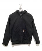 CarHarttカーハート）の古着「ルーズフィット ウォッシュドダック インサレーテッド アクティブジャケット J130-M」｜ブラック