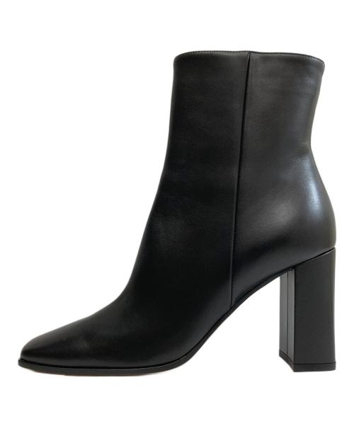 Gianvito Rossi（ジャンヴィト ロッシ）Gianvito Rossi (ジャンヴィト ロッシ) スクエアトゥ―ブーツ ブラック サイズ:３８の古着・服飾アイテム
