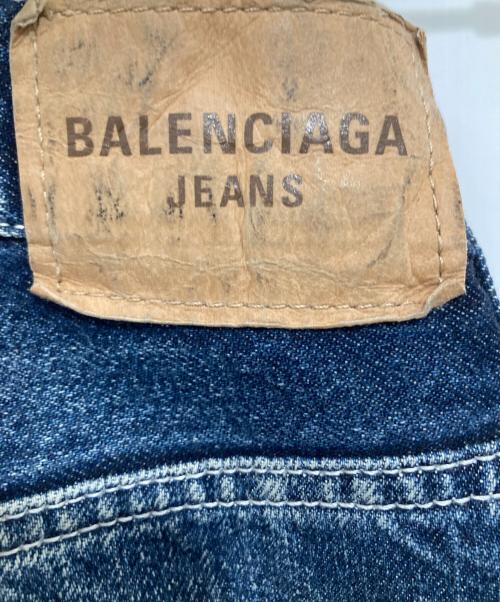 BALENCIAGA（バレンシアガ）BALENCIAGA (バレンシアガ) カラー切替 アシンメトリー ワイドデニムパンツ 662758 TJW71 インディゴ サイズ:Sの古着・服飾アイテム