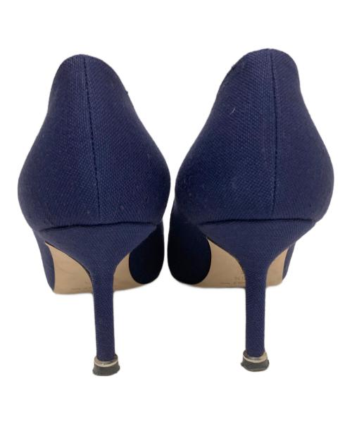 Manolo Blahnik（マノロ ブラニク）Manolo Blahnik (マノロ ブラニク) ビジューパンプス ネイビー サイズ:36　1/2の古着・服飾アイテム