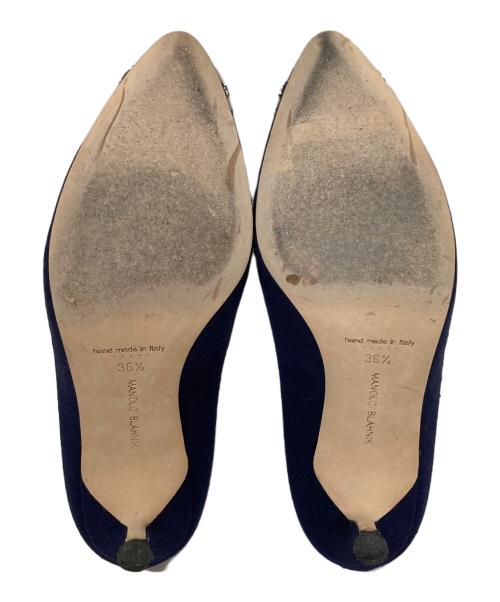 Manolo Blahnik（マノロ ブラニク）Manolo Blahnik (マノロ ブラニク) ビジューパンプス ネイビー サイズ:36　1/2の古着・服飾アイテム