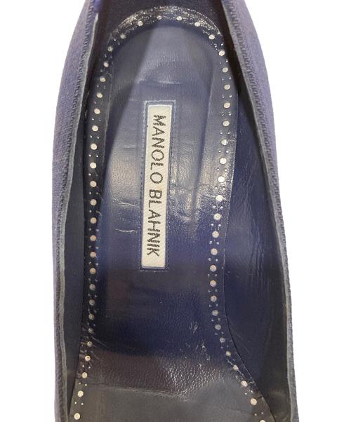 Manolo Blahnik（マノロ ブラニク）Manolo Blahnik (マノロ ブラニク) ビジューパンプス ネイビー サイズ:36　1/2の古着・服飾アイテム