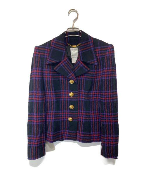 CELINE（セリーヌ）CELINE (セリーヌ) ツイードセットアップ ブラック×パープル サイズ:36の古着・服飾アイテム