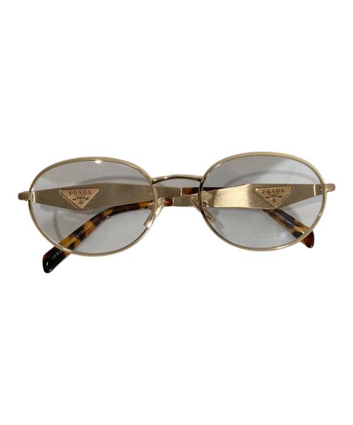 PRADA（プラダ）PRADA (プラダ) METAL OVAL OPTICA; GLASSES メタルオーバールオプティカグラス ベージュ サイズ:54□19 140の古着・服飾アイテム
