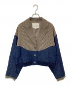 Ameriアメリ）の古着「JENNY CURVE DOCKING BLOUSON ジェニーカーブドッキングブルゾン」｜ブラウン