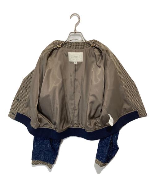 Ameri（アメリ）Ameri (アメリ) JENNY CURVE DOCKING BLOUSON ジェニーカーブドッキングブルゾン ブラウン サイズ:Sの古着・服飾アイテム